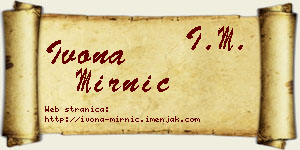 Ivona Mirnić vizit kartica